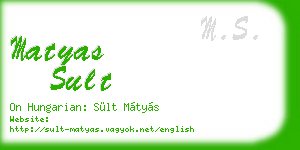 matyas sult business card